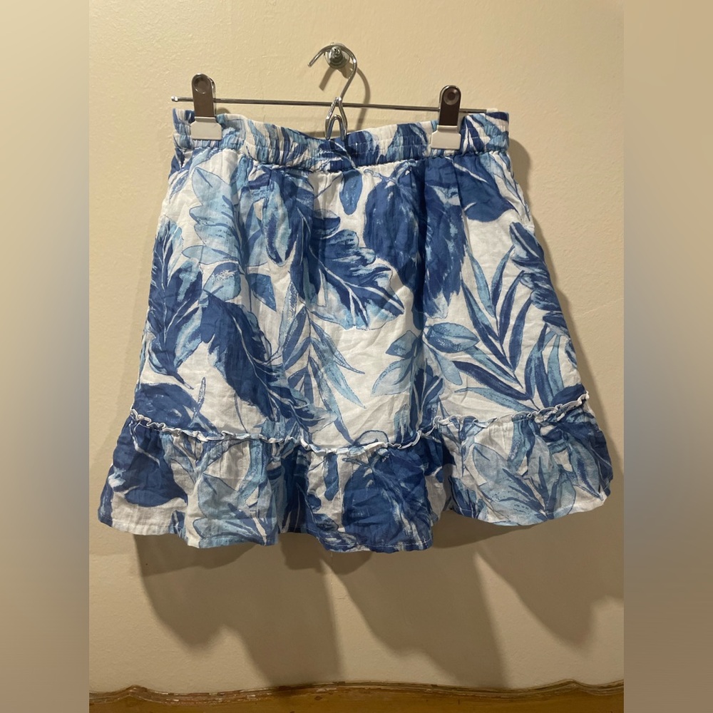 CHRISTIAN SIRIANO Blue and White SKIRT SIZE LARGE